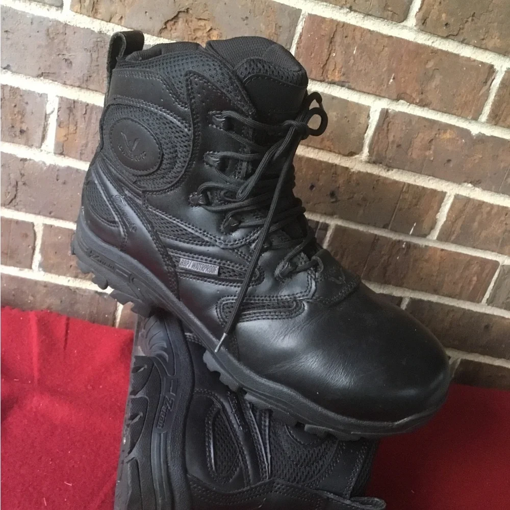Men's Black Lace-Up Work Boots - Rugged Comfort